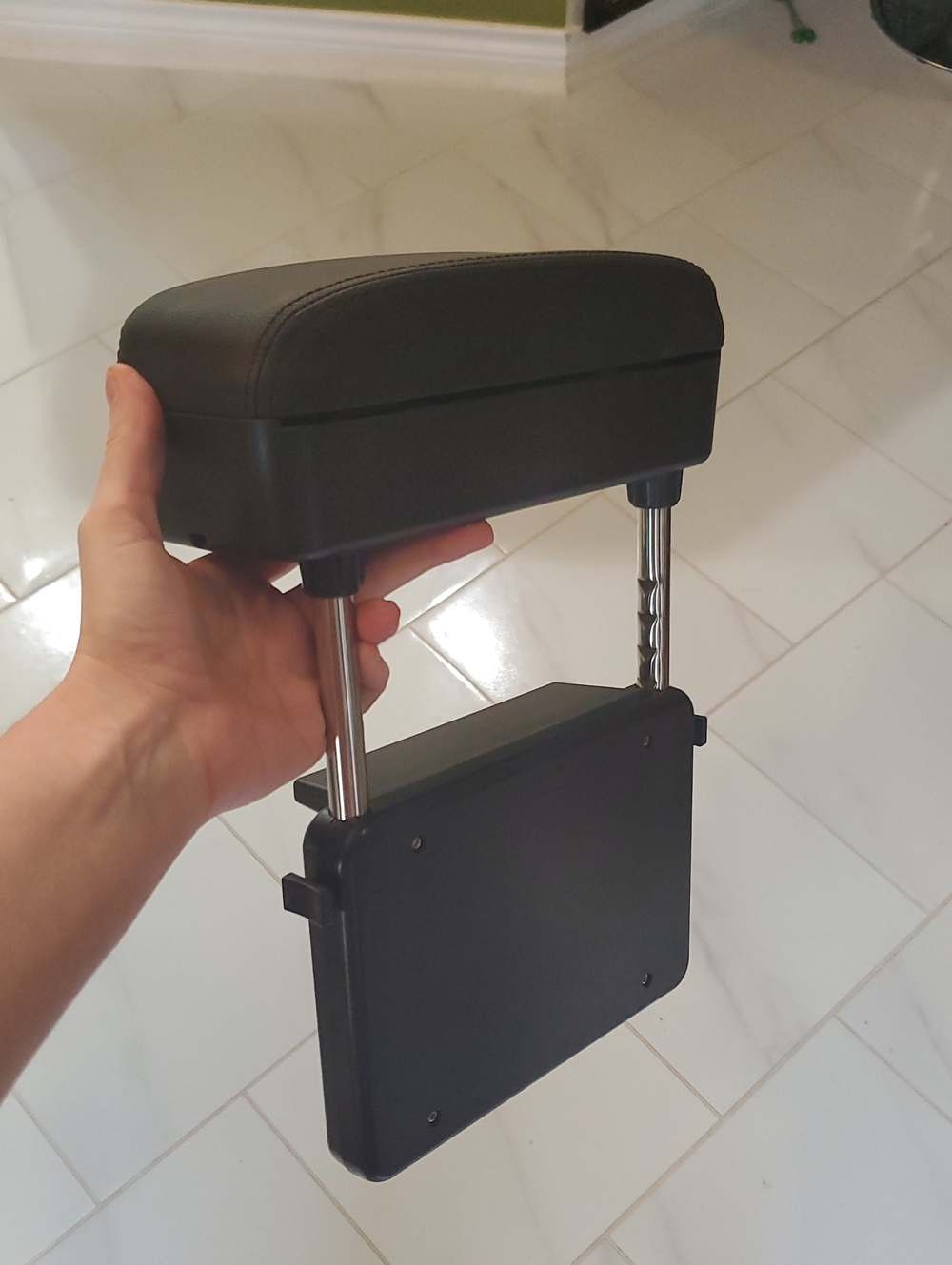 Universal Black Adjustable Armrest With Storage Compartment For Car